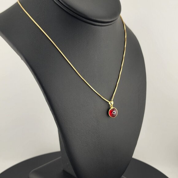 Sterling Silver 925 Evil Eye Pendant – Red Charm Necklace for Protection - Picture 5 of 10